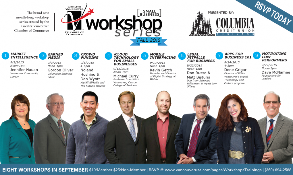 This advertisement was created for the Greater Vancouver Chamber of Commerce to help promote their new workshop series.